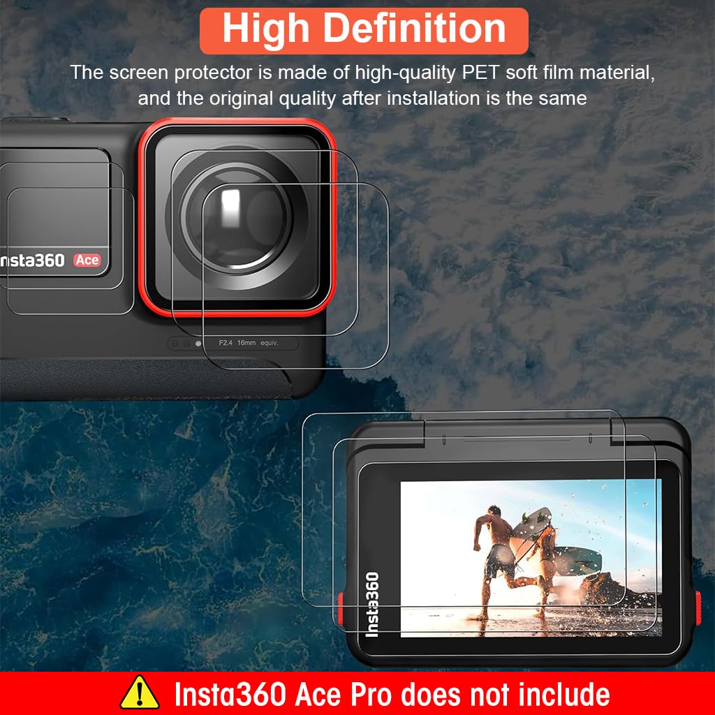 ZORBES Screen Protector for Insta360 Ace Pro, 3Pcs Tempered Glass Screen Protector & Lens Protector, 9H Hardness Ultra HD Lens Protector LCD Screen Protector for Insta360 Ace Pro, No Insta360 Ace Pro ZORBES Screen Protector for Insta360 Ace Pro, 3Pcs Tempered Glass Screen Protector & Lens Protector, 9H Hardness Ultra HD Lens Protector LCD Screen Protector for Insta360 Ace Pro, No Insta360 Ace Pro